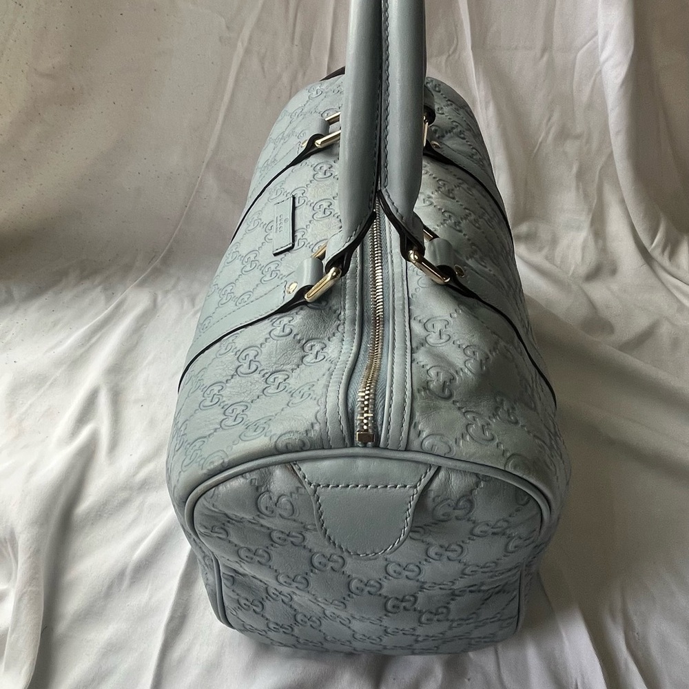 Gucci Guccissima Light Blue Leather Joy Boston Bag - Picture 4 of 8